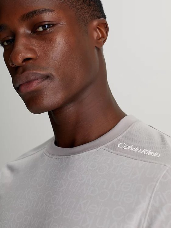 Módní Logo Mesh Gym triko, Šedá barva, 2024