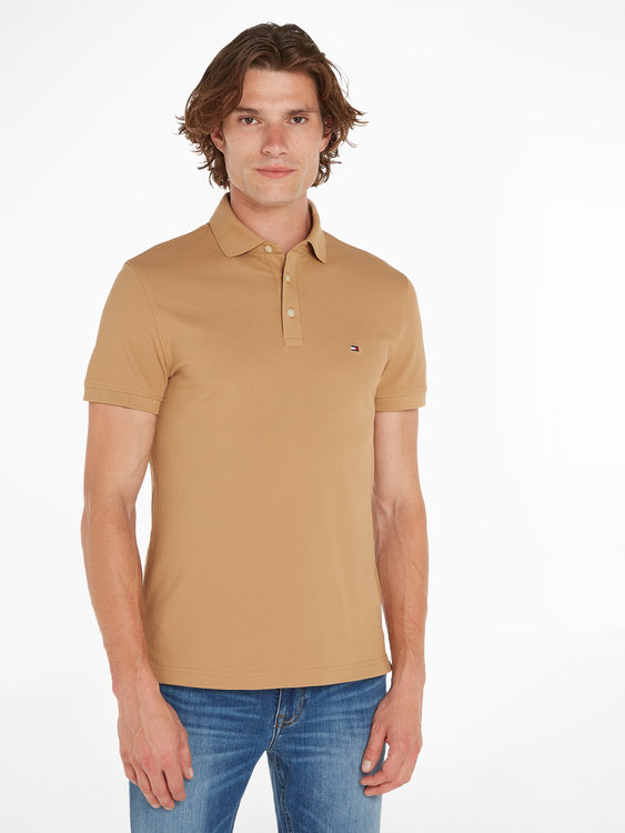 Core 1985 Slim Polo polo Hnědá, Khaki barva Muži