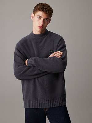 Calvin Klein Jeans – Boucle Boxy svetr, Černá barva