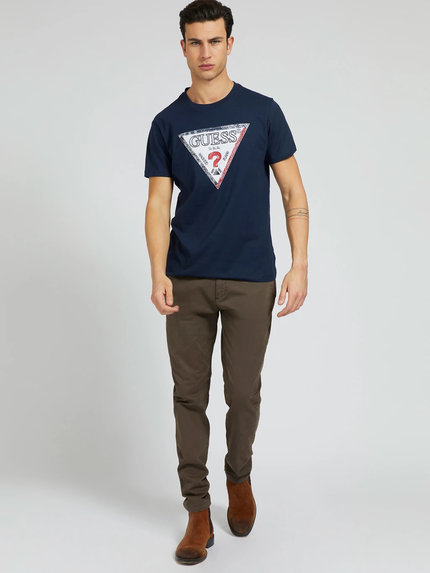 Logo triko – Guess, Navy barva Muži