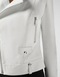 Módní Bike kožená bunda, Bílá barva, 2021 1