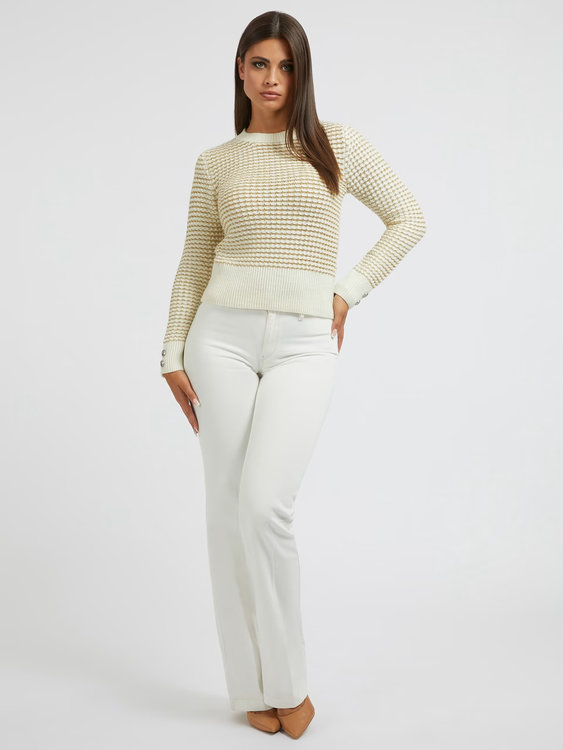 Módní Georgie svetr, Krémová barva, 2022