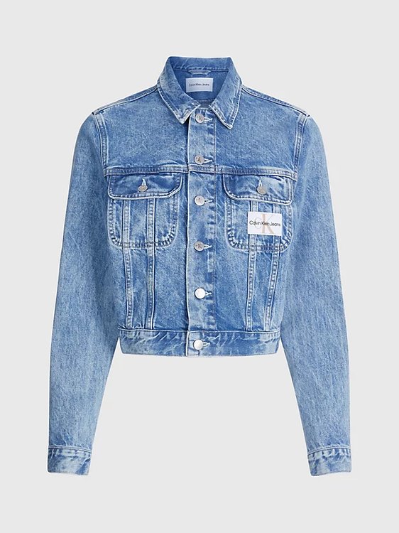 Cropped 90's bunda Modrá barva Ženy