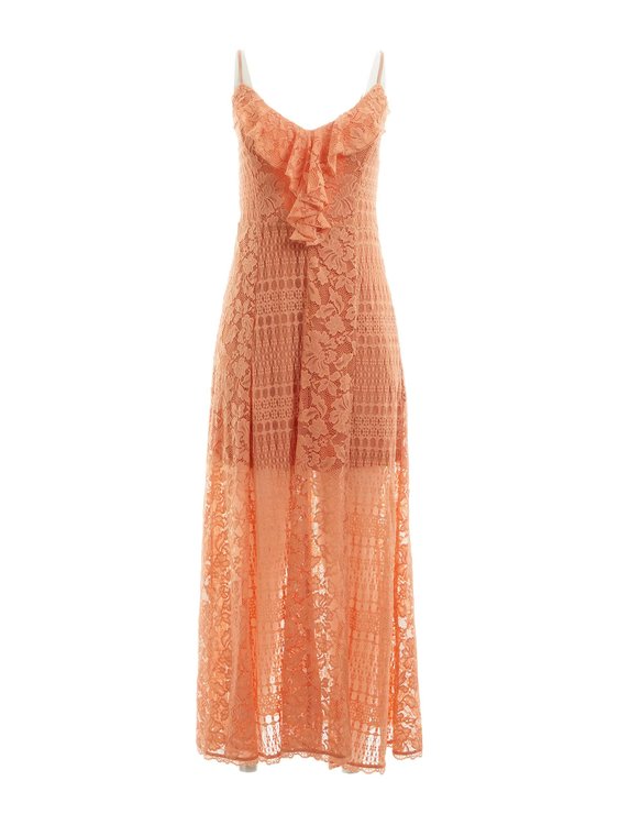 Luxusní Kellie šaty, Oranžová barva, S, M