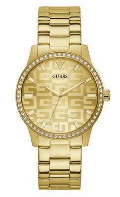 Guess – Hodinky Logo Analog, Zlatá barva
