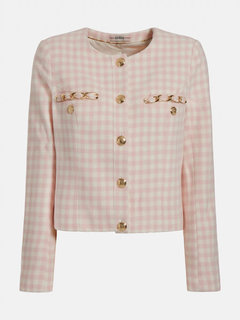 Luxusní Bella tweed bunda, Růžová barva, XS, S, M, L