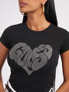 Luxusní Heart triko, Černá barva, XS, S, M, XL