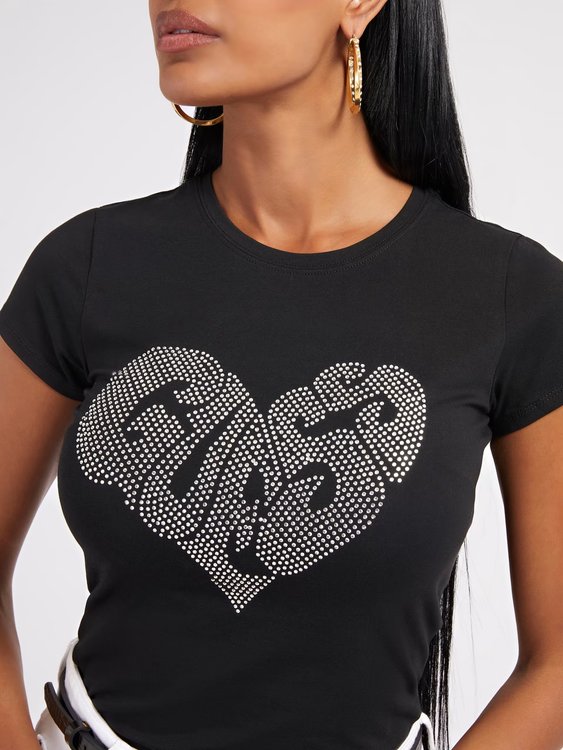 Luxusní Heart triko, Černá barva, XS, S, M, XL