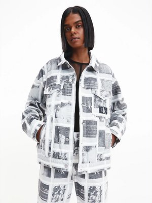 Denim bunda unisex Bílá, Šedá barva Unisex, Unisex, Ženy, Muži