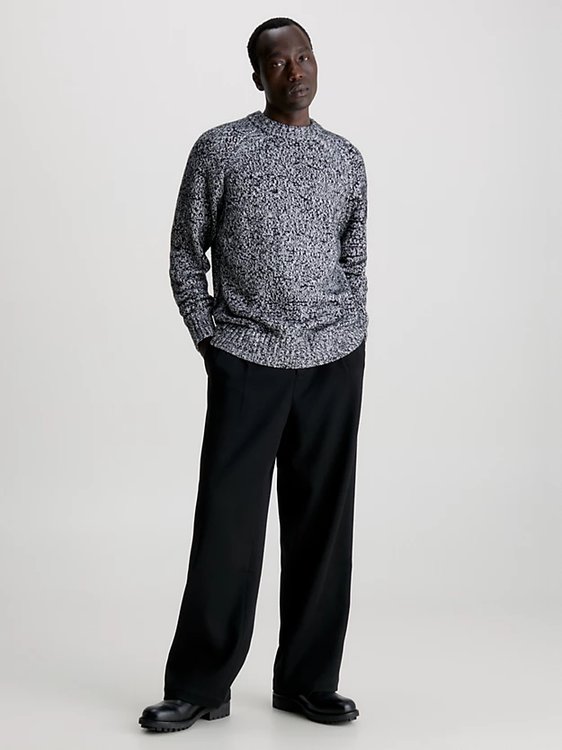 Módní Heathered svetr, Šedá barva, 2023