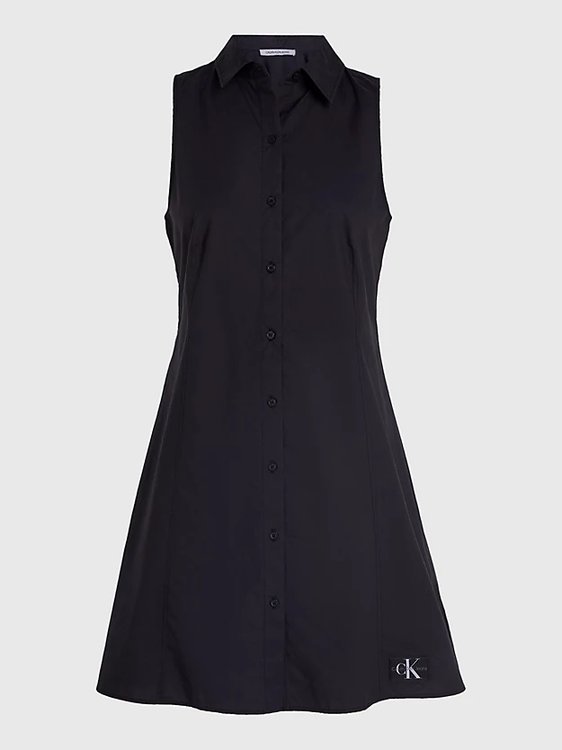 Sleeveless šaty Černá barva Ženy