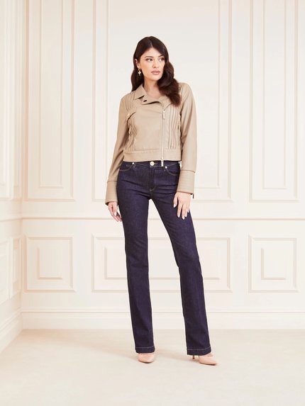 Módní Lola biker bunda, Béžová barva, 2024