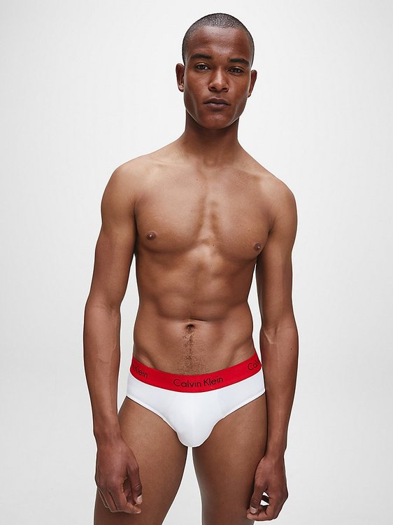 Slipy – Calvin Klein Underwear, Červená, Bílá barva Muži