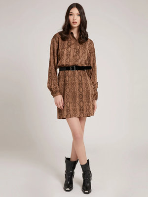 Luxusní Dominique šaty, Hnědá barva, XS, S, M, L