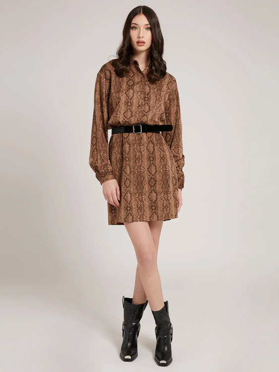 Luxusní Dominique šaty, Hnědá barva, XS, S, M, L