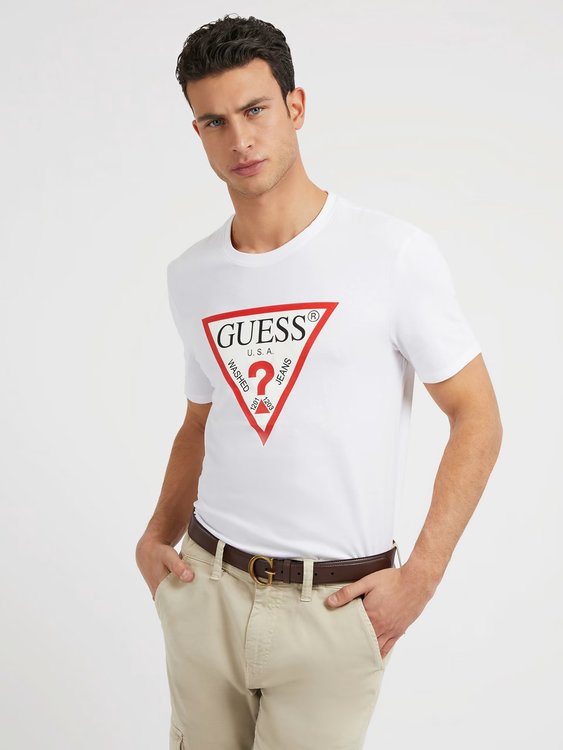 GUESS – Original triko, Bílá barva