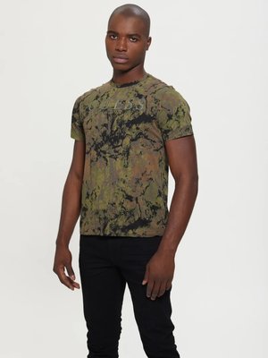 Guess – Textured camo triko, Khaki, Multi barva