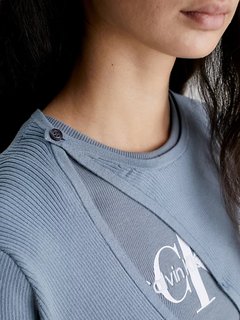 Luxusní Button svetr, Modrá, Šedá barva, XS, S, M, L