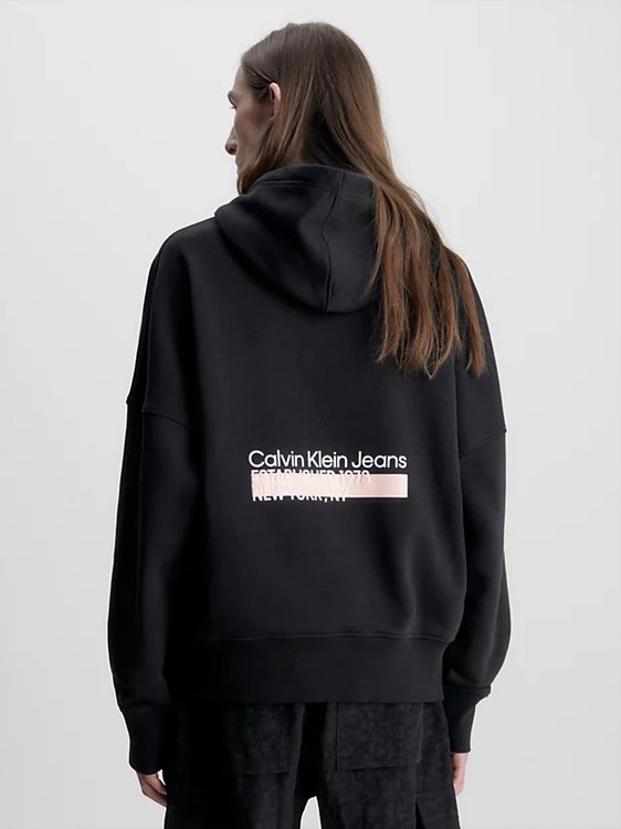 Layered Address mikina – Calvin Klein Jeans, Černá barva Muži