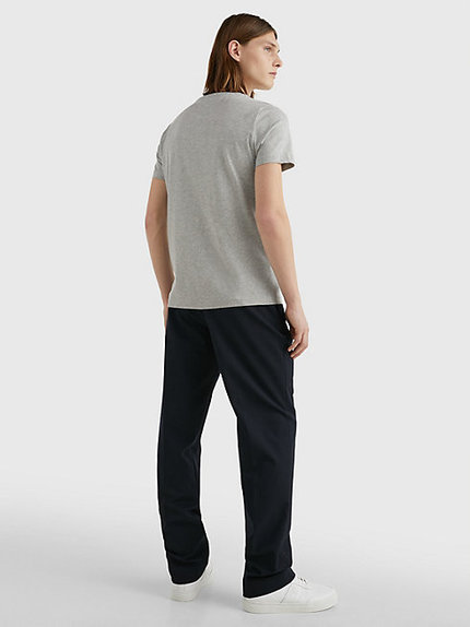 Módní Core Tommy Logo triko, Šedá barva, 2023