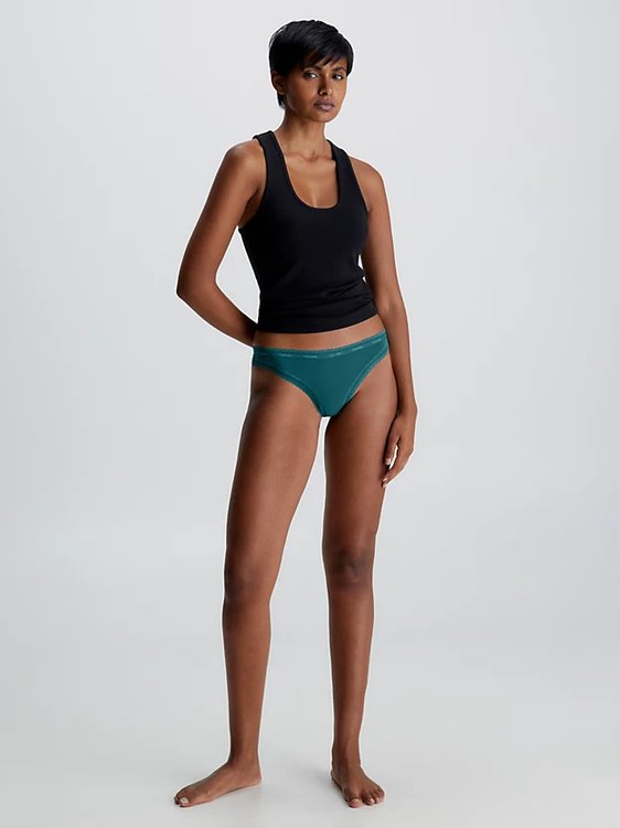 Lace Edge tanga Modrá, Zelená barva Ženy