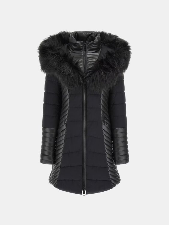 Luxusní New Oxana kabát, Černá barva, XS, S, M, L, XL