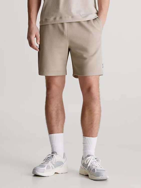 Calvin Klein Performance – Knit šortky, Béžová, Hnědá barva