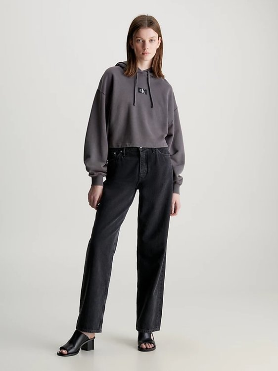 Luxusní Washed Woven mikina, Šedá barva, XS, S, M, L