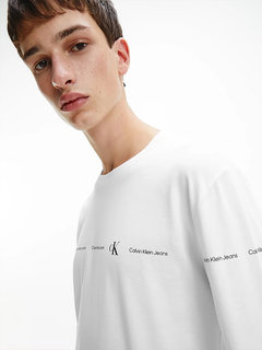 Calvin Klein Jeans – Repeat Logo tričko, Bílá barva 1