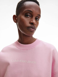 Calvin Klein Jeans, Růžová barva Shrunken institutional mikina