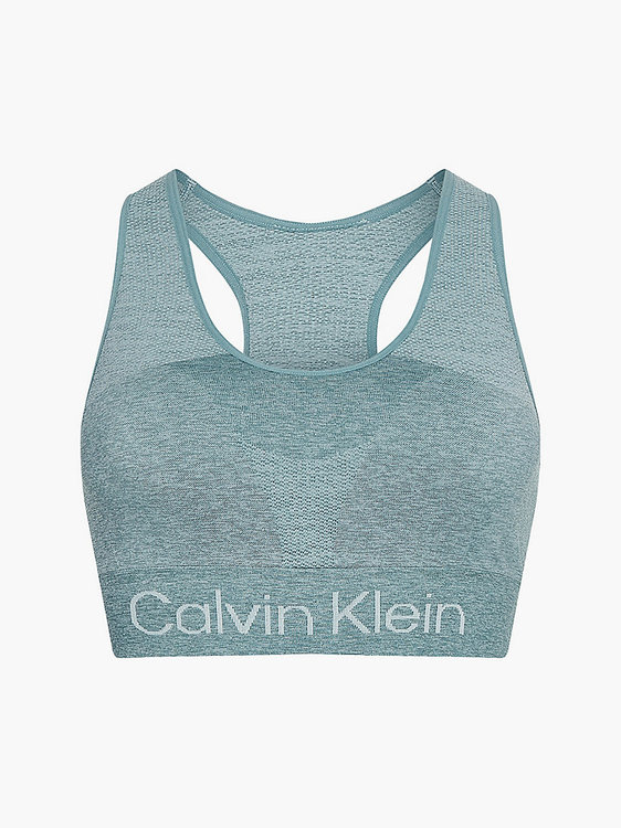 Calvin Klein Performance – Medium Support podprsenka, Zelená barva