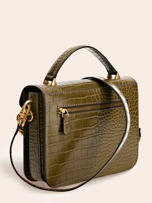 Módní Retour croc kabelka, Khaki barva, 2022