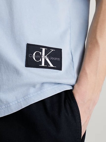 Módní Washed Monologo triko, Modrá barva, 2024