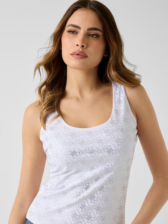 Módní 4G allover tílko, Bílá barva, 2026