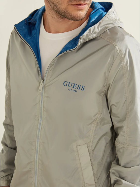 Bunda – Guess, Modrá, Šedá barva Muži