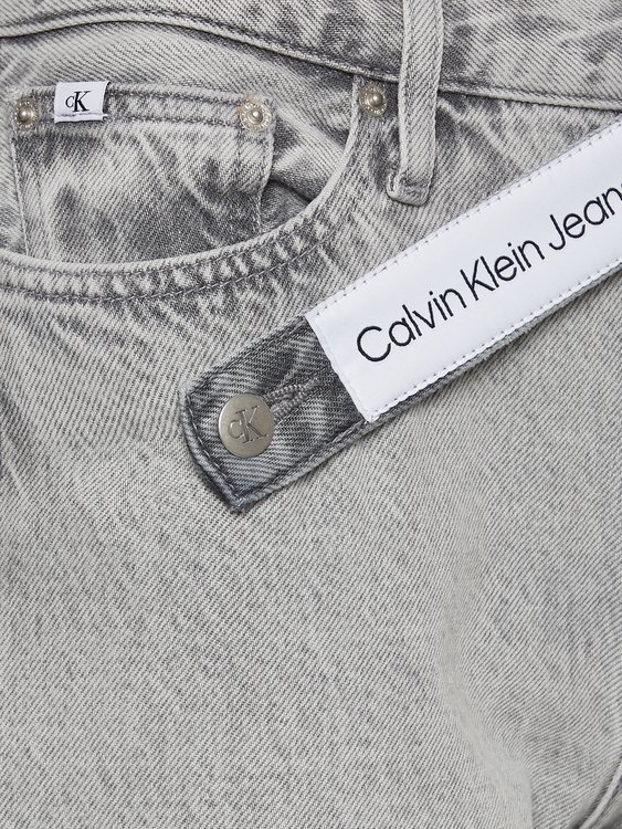 Módní Logo mom jeans, Šedá barva, 2022 1