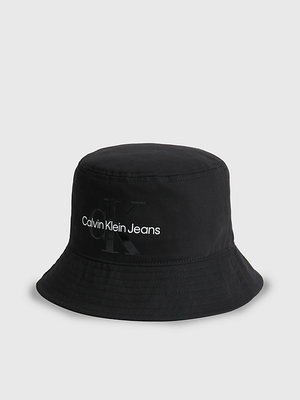 Calvin Klein Jeans – Monogram Bucket klobouk, Černá barva