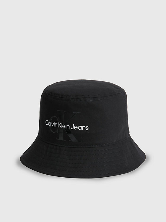Calvin Klein Jeans – Monogram Bucket klobouk, Černá barva