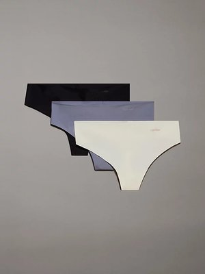 Calvin Klein Underwear – Invisibles tanga 3ks, Černá, Krémová, Šedá barva