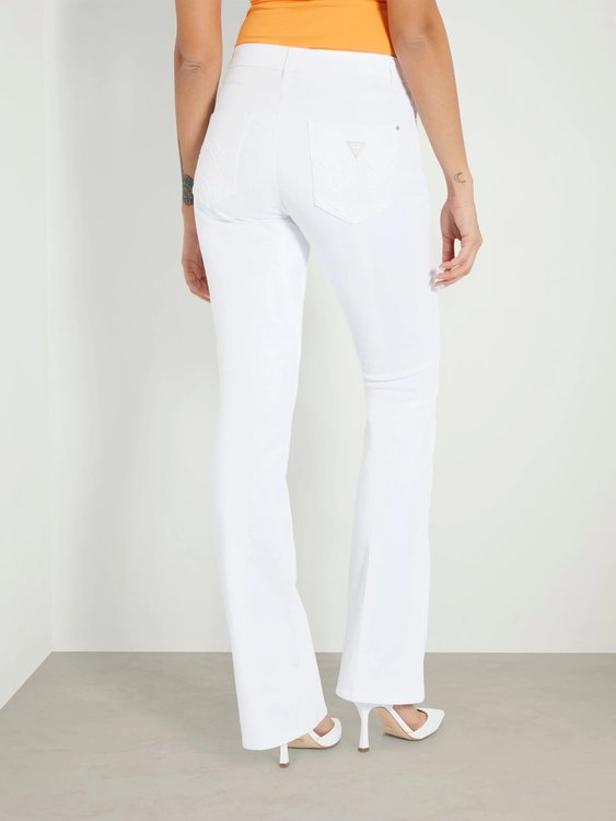 Módní Sexy Flare jeans, Bílá barva, 2024