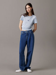 Luxusní Gradient Monologo Slim triko, Modrá barva, XS, S, M, L, XL