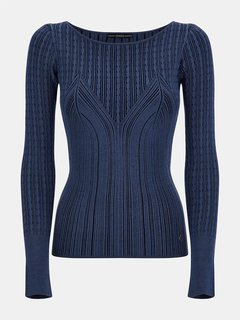 Luxusní Julie svetr, Modrá barva, S, M, L