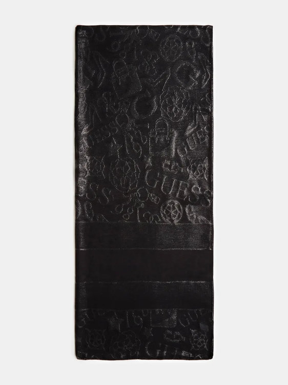 4G Peony šála – Guess, Černá barva Ženy