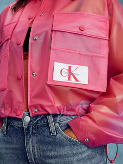 Luxusní Transparentní bunda, Růžová barva, S, M