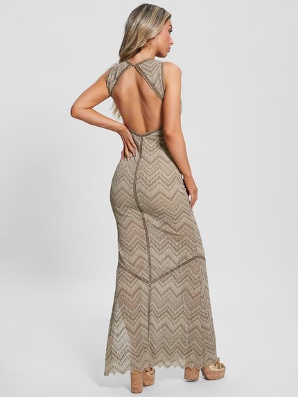 Módní Janet šaty, Béžová barva, 2023