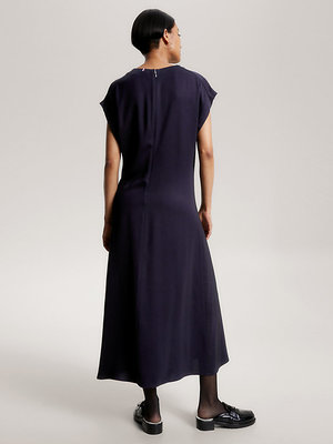 Viscose Twill šaty – Tommy Hilfiger, Navy barva Ženy