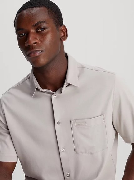 Módní Smooth Cotton košile, Krémová, Šedá barva, 2024