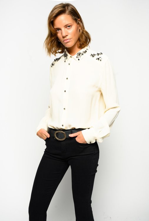 Módní Feliciano košile, Krémová barva, 2020