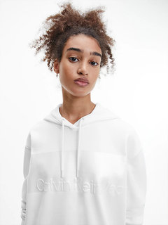 Calvin Klein Jeans – Shiny logo mikina, Bílá barva 1