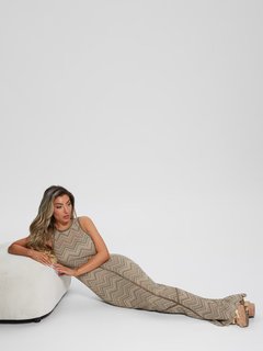 GUESS, Béžová barva Janet šaty